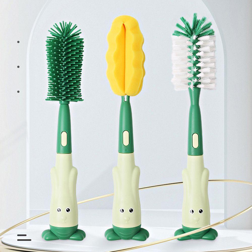 Bộ Cọ Rửa Bình Sữa / Núm Vú Giả Đầu Mềm Xoay 360 Độ Cầm Tay Tiện Lợi Dành Cho Trẻ