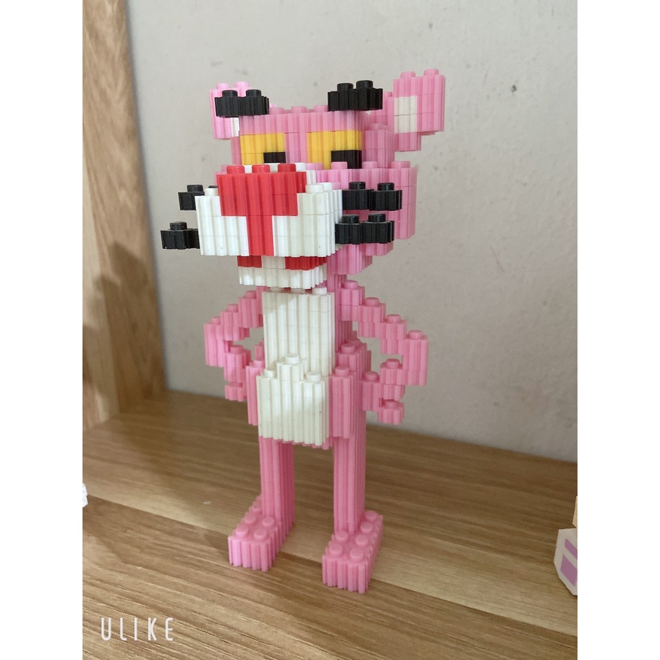 Đồ chơi lắp ráp Báo Hồng dễ thương - Mô hình 3D decor hoạt hình đáng yêu