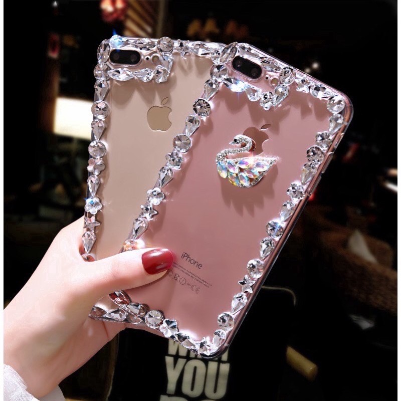 Ốp đính đá thiên nga ip7/7p/X/Xsmax