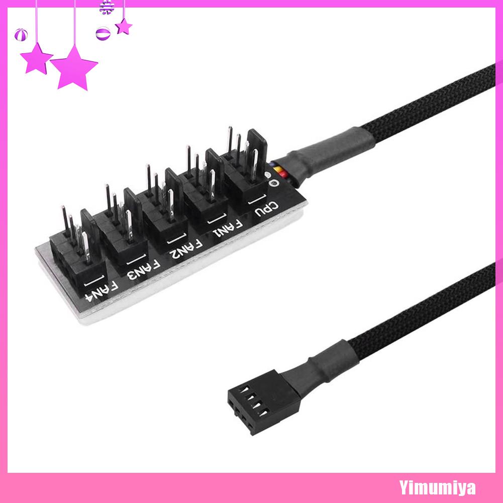 Cáp Chia Cổng Quạt Tản Nhiệt Cpu Máy Tính 40cm 1 Sang 5 4-pin Pwm