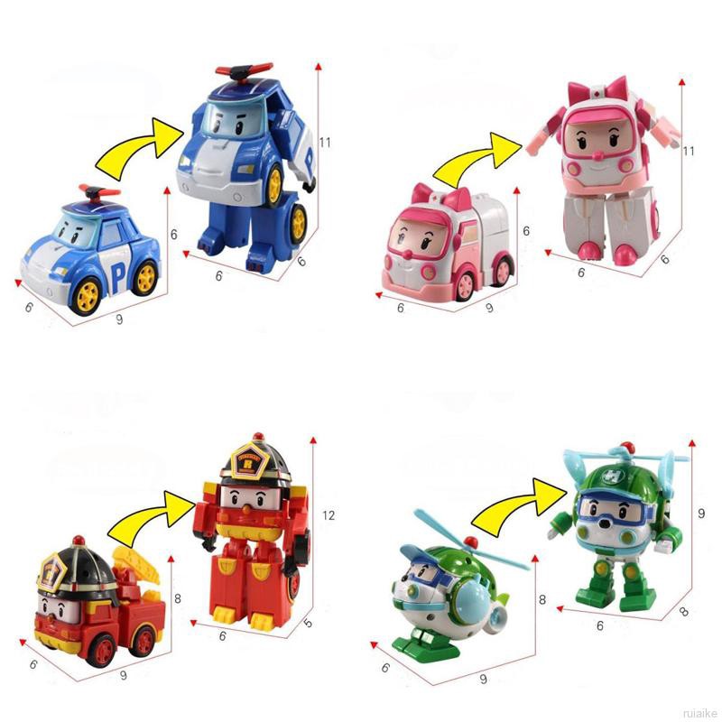 🍭 ruiaike 🍭 Transform Robot Car Toys Building Blocks Model Collection Deformation Doll Cartoon Kids Gifts