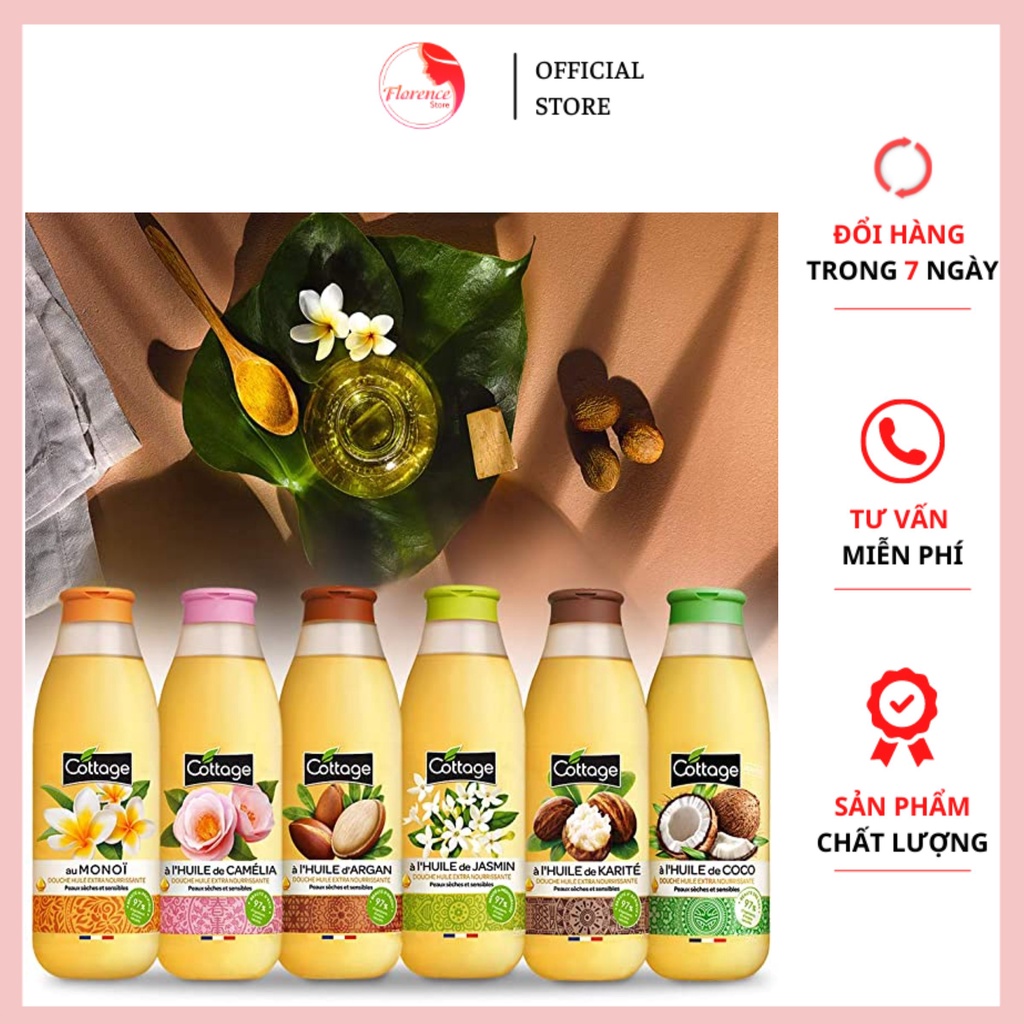 SỮA TẮM TRẮNG DA/ COTTAGE / Sữa Tắm Dưỡng Trắng Da Cottage 560ml Pháp