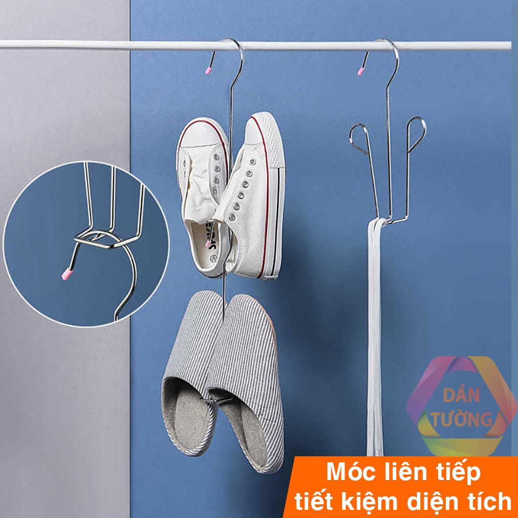 Móc treo phơi giày dép bằng Inox 304 dày 4 li, móc cứng cáp, sắp xếp treo tiện lợi giữ phom giầy MG