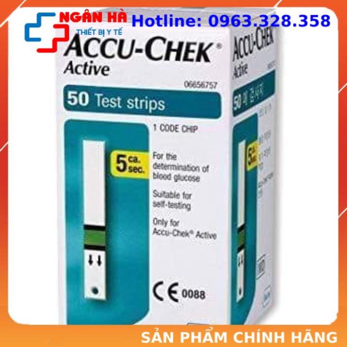 Hộp que thử đường huyết accucheck active 50 que