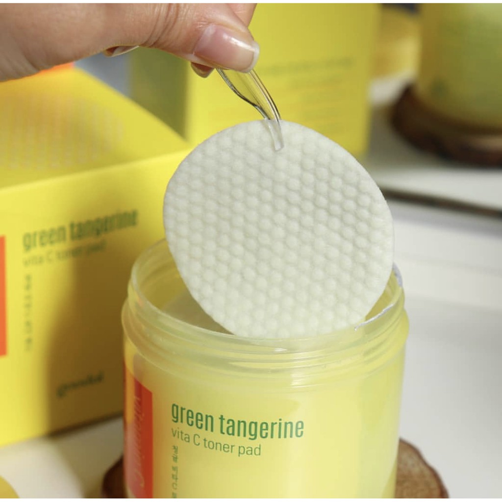 Toner dạng miếng dưỡng trắng Goodal Green Tangerine Vita C Toner Pad