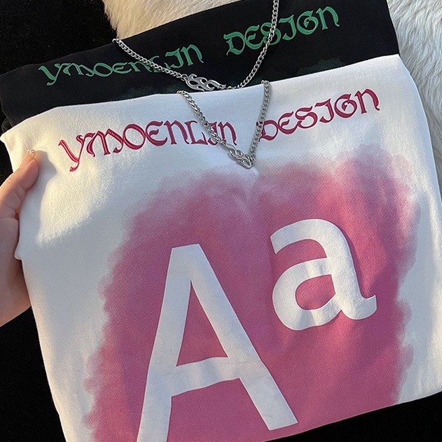 Áo Thun Ngắn Tay Dáng Rộng In Họa Tiết Xinh Xắn Dễ Phối Đồ