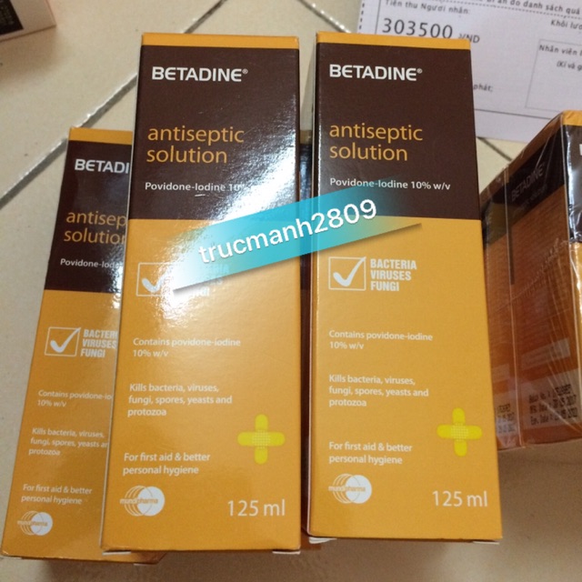 Betadine 10% 125ml Antiseptic sát khuẩn