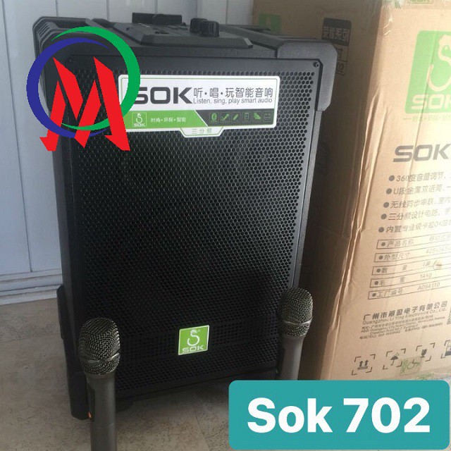 [LOA KÉO GỖ 3 TẤC + 2 MIC] LOA KÉO SOK NE 702