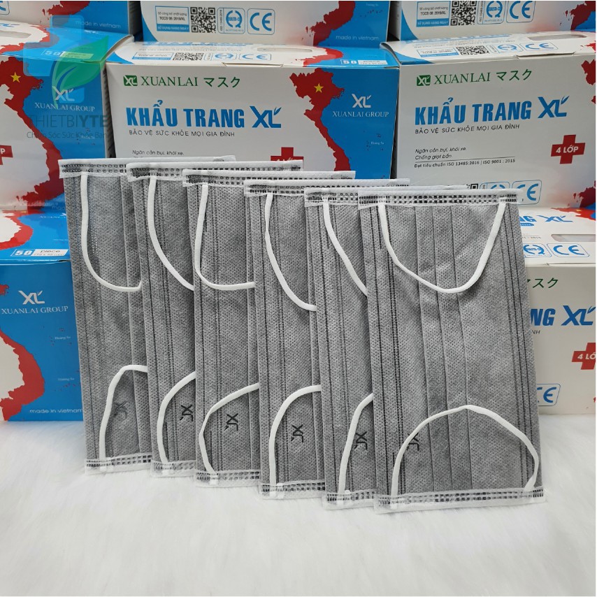 1 Hộp 50 Chiếc Khẩu trang kháng khuẩn Xuân Lai 4 lớp Lọc Bụi, Kháng Khuẩn | BigBuy360 - bigbuy360.vn