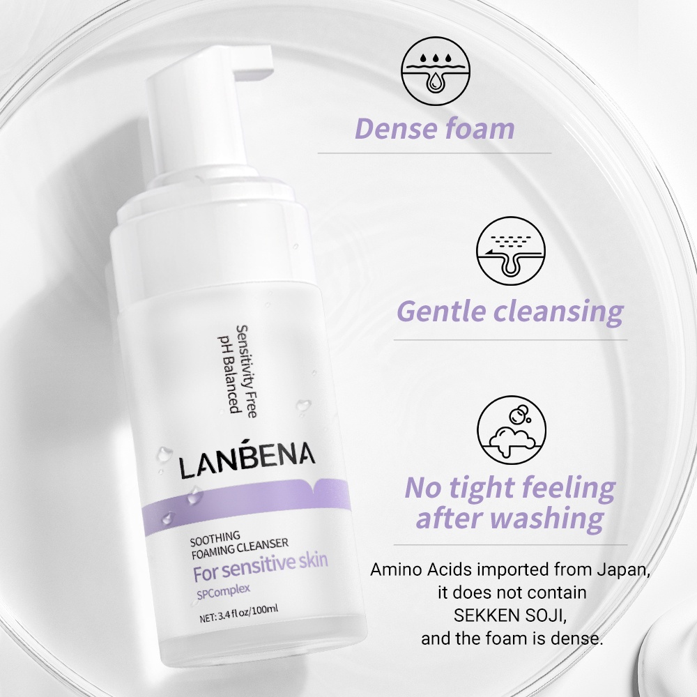 Sữa rửa mặt tạo bọt Amino Acid Lanbena làm dịu phù hợp cho da nhạy cảm 100ml