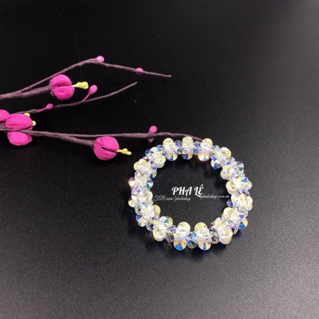 Vòng Tay Pha Lê Hoa Sao - Tròn Dẹp S08mm Được Thiết Kế Từ Pha Lê Swarovski