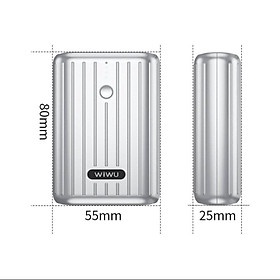 Pin Sạc Wiwu JC-08 Powertank 10000mAh Mini Powerbank Pin Dự Phòng Hỗ Trợ Sạc Nhanh - Hàng Chính Hãng - Đen