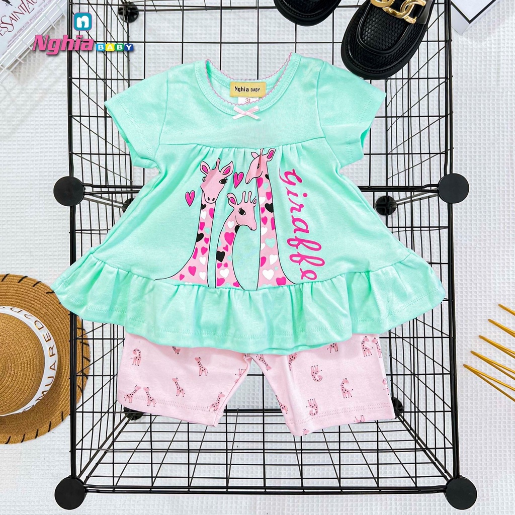 Đồ Bộ Bé Gái Babydoll Set Quần Áo Trẻ Em Vải Cotton Borip Mềm Mịn Mát Size Nhí 9kg đến 22kg In Hình Hot Trend