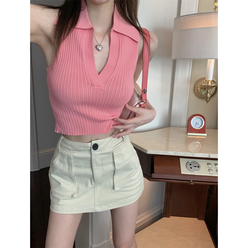 Áo Dệt Kim Không Tay Dáng Ôm Dễ Phối Đồ Thời Trang Hàn Quốc