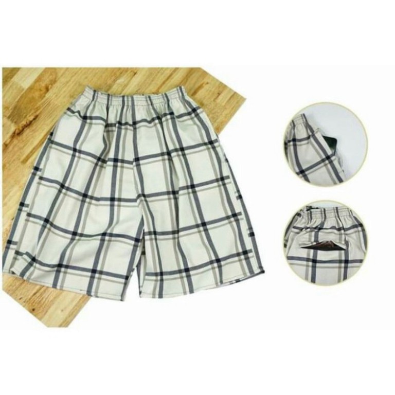 (Gía Sỉ) Quần Đùi Nam Mặc Nhà Kẻ Caro Túi Có Khóa Sau Size (40-65kg), Form Đẹp, Thoải mái Vận Động