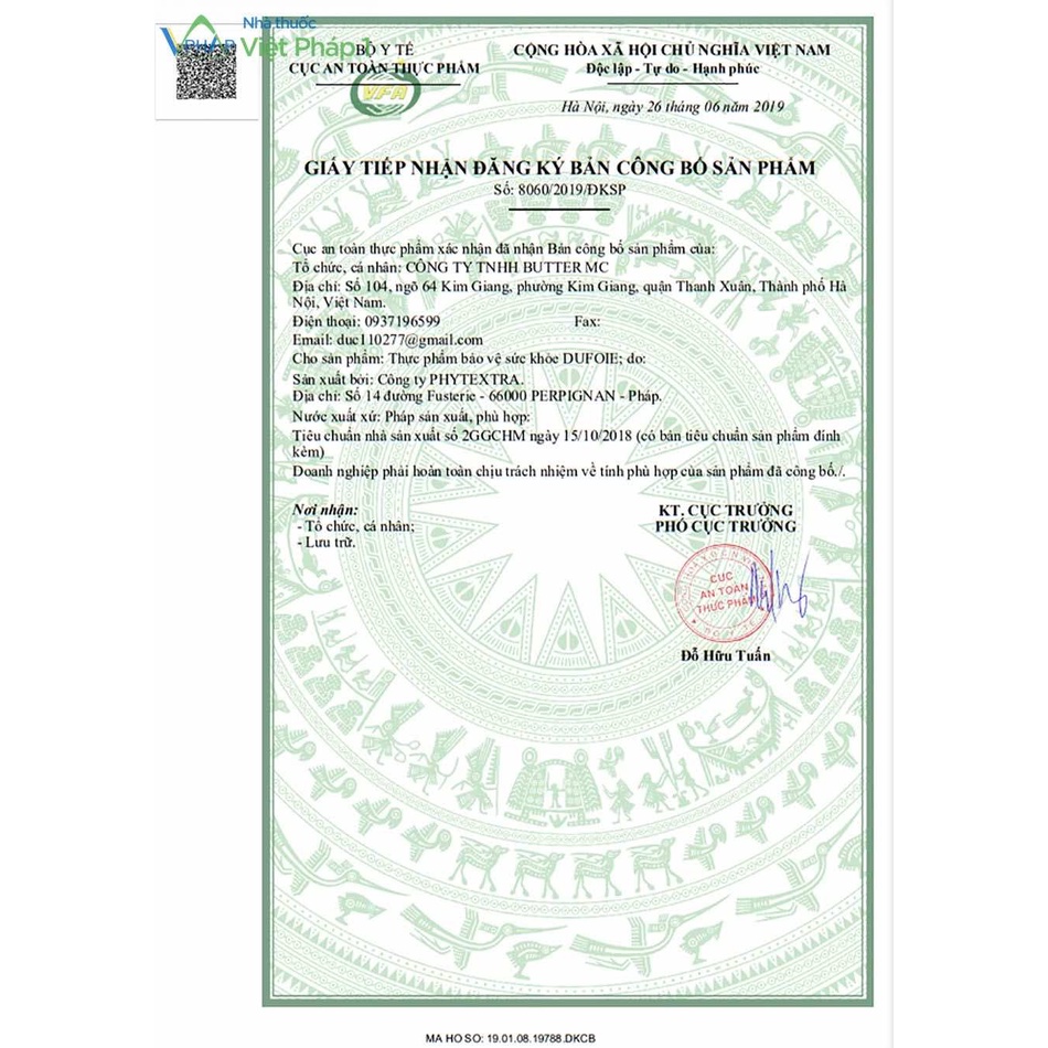 Viên Uống Dufoie Của Pháp Giúp Tăng Cường Chức Năng Gan, Thải Độc Và Bảo Vệ Tế Bào Gan (Hộp 60 viên)