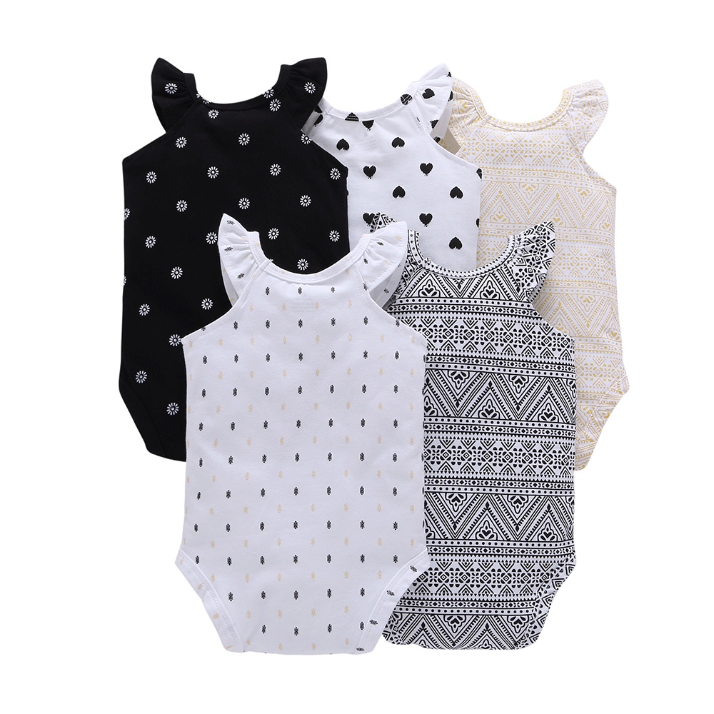 Body Sát Nách Cho Bé Trai Bé Gái Sơ Sinh 0 12 24 Tháng,Bodysuit Liền Thân Hoa Áo Liền Quần Cho Bé trẻ em
