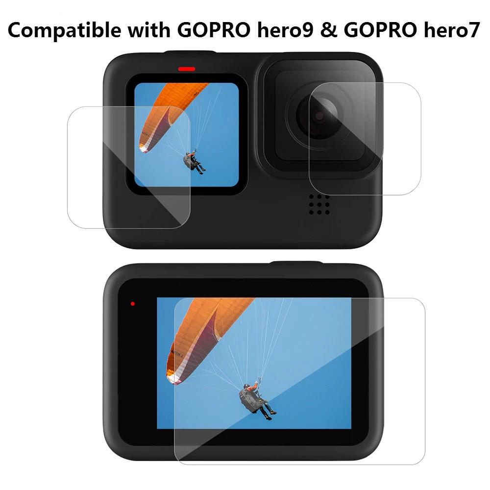 Set 2 / 3 Kính Cường Lực Bảo Vệ Camera Gopro Hero 9 7 / Go Pro