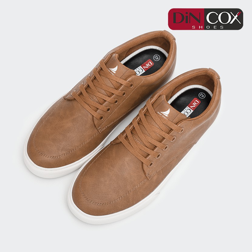 Giày Sneaker Da Nam DINCOX D06 Thể Thao, Năng Động Tan/White