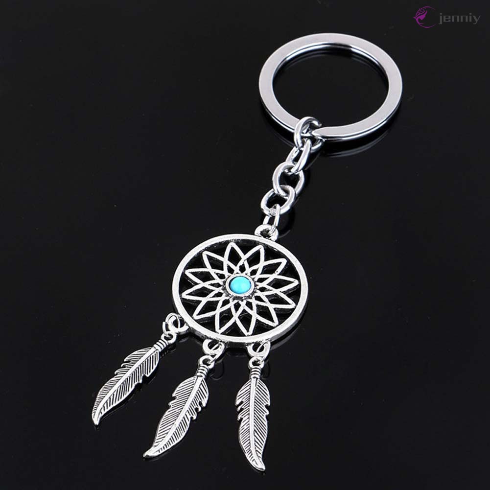 Móc Khóa Hình Dreamcatcher Phối Lông Vũ Thời Trang