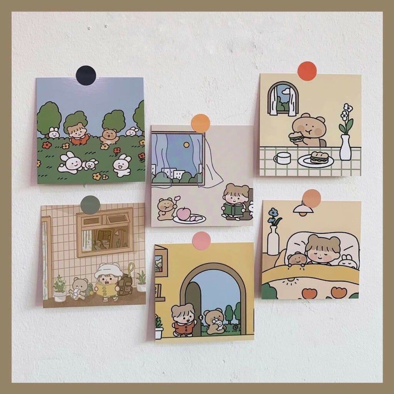 [ FreeShip ] Set postcard thiệp CÔ GÁI NHỎ có sẵn decor trang trí phòng cực xinh