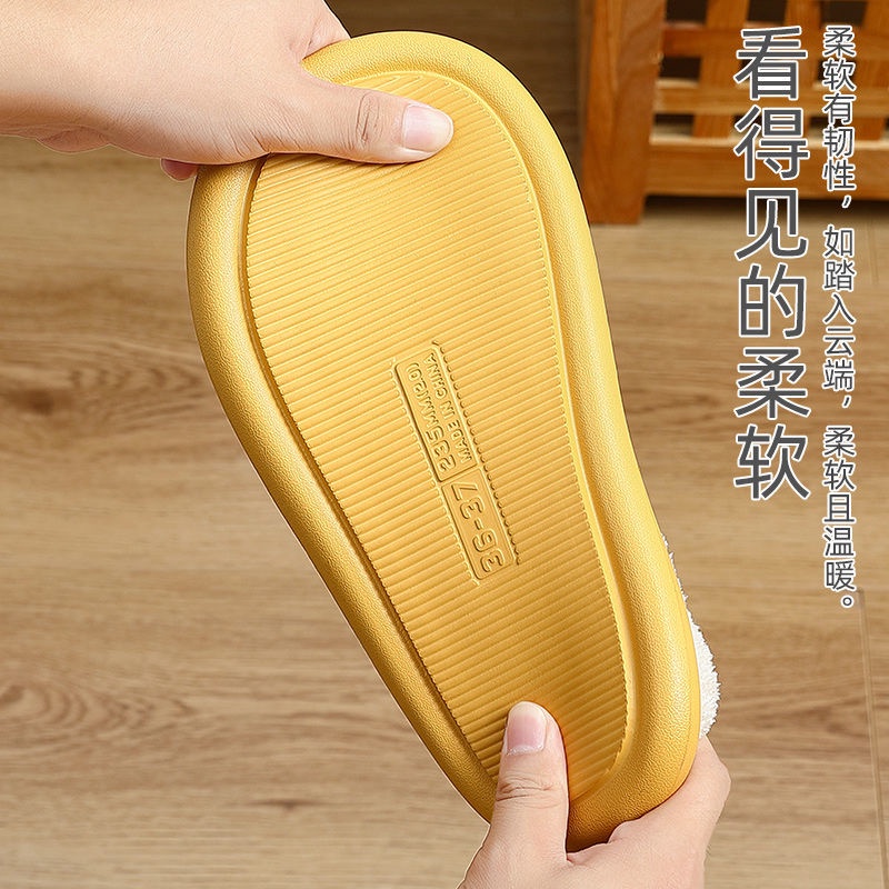 Dép cotton đi trong nhà chống trượt chống nước họa tiết hoạt hình thời trang thu đông cho cặp đôi