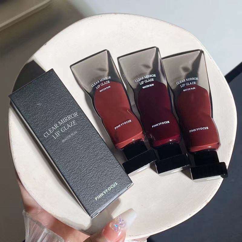 Son Bóng Nội địa Trung 3pcs Enjoy Wholesale Dạng Bùn Trong Suốt Lâu Trôi Màu Bóng Xinh Xắn PinkyFocus