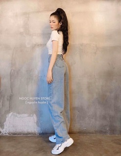 🔥Set Bộ Quần Baggy+ Crop Nút