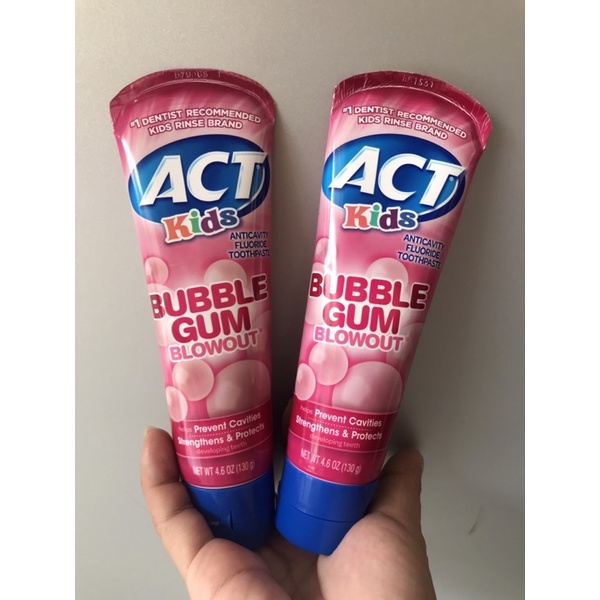 Kem đánh răng trẻ em Act Kid Bubble Gum Blowout toothpaste
