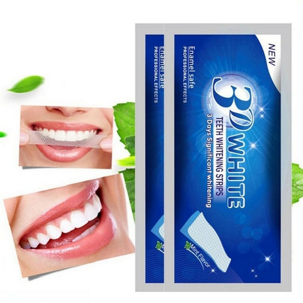 Miếng dán trắng răng tiện lợi 3D White Teeth Whitening Strips gồm 14 miếng dán 7 gói