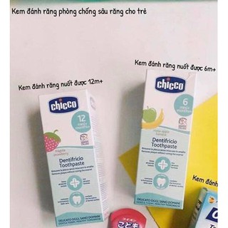 Kem đánh răng nuốt được Chicco [ 6m - 12m+] -  Ý