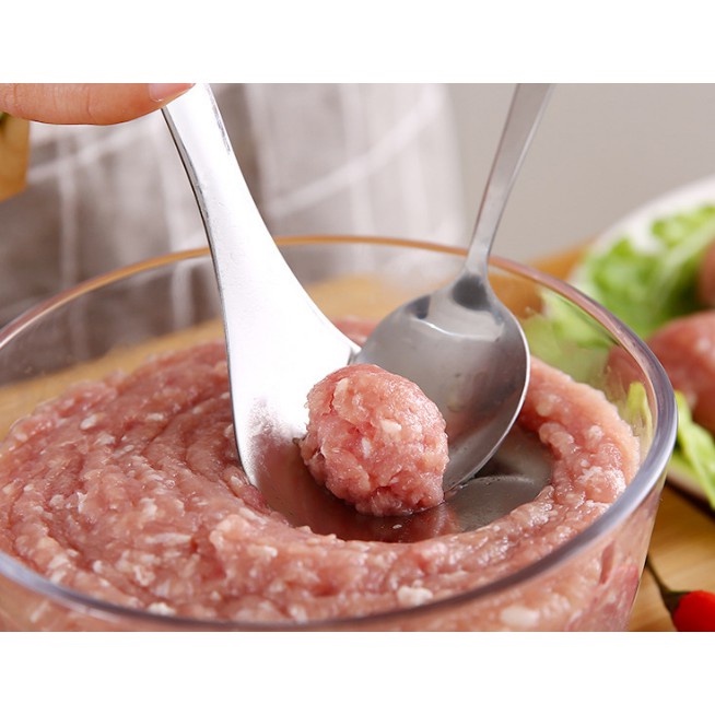 [Rẻ vô địch] Thìa inox Làm Thịt Viên,Thịt Mọc Tiện Ích-hotdeal247