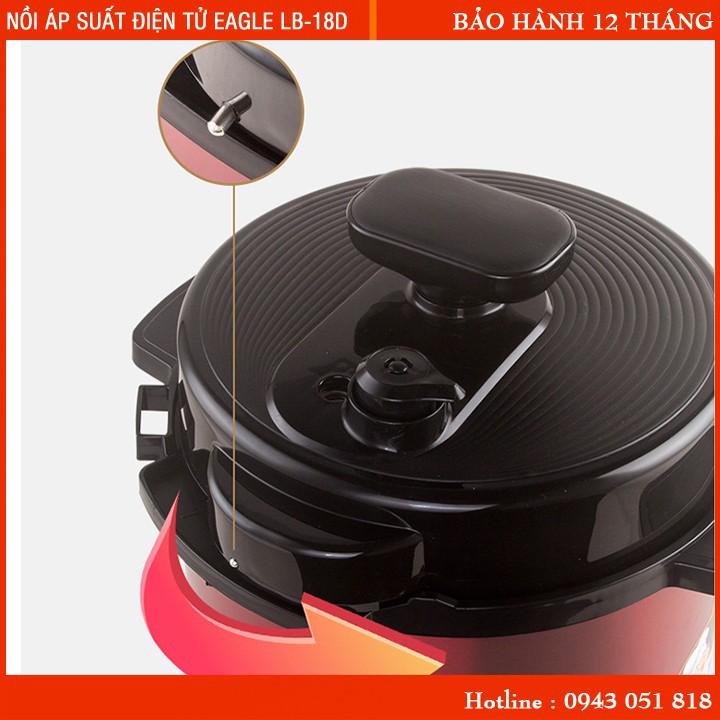 Nồi Áp Suất Điện Tử Đa Năng Eagle LB-18D, Dung Tích 4L, Bảo Hành 12 Tháng