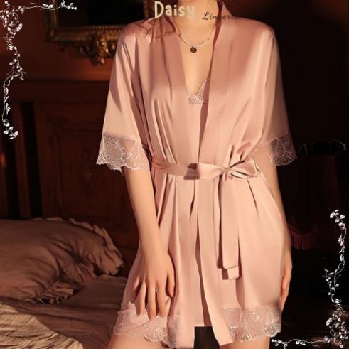 Áo Choàng Ngủ Váy Ngủ Sexy Gợi Cảm Phối Ren Tay Lửng Quyến Rũ Cao Cấp - Mã ACN002 !