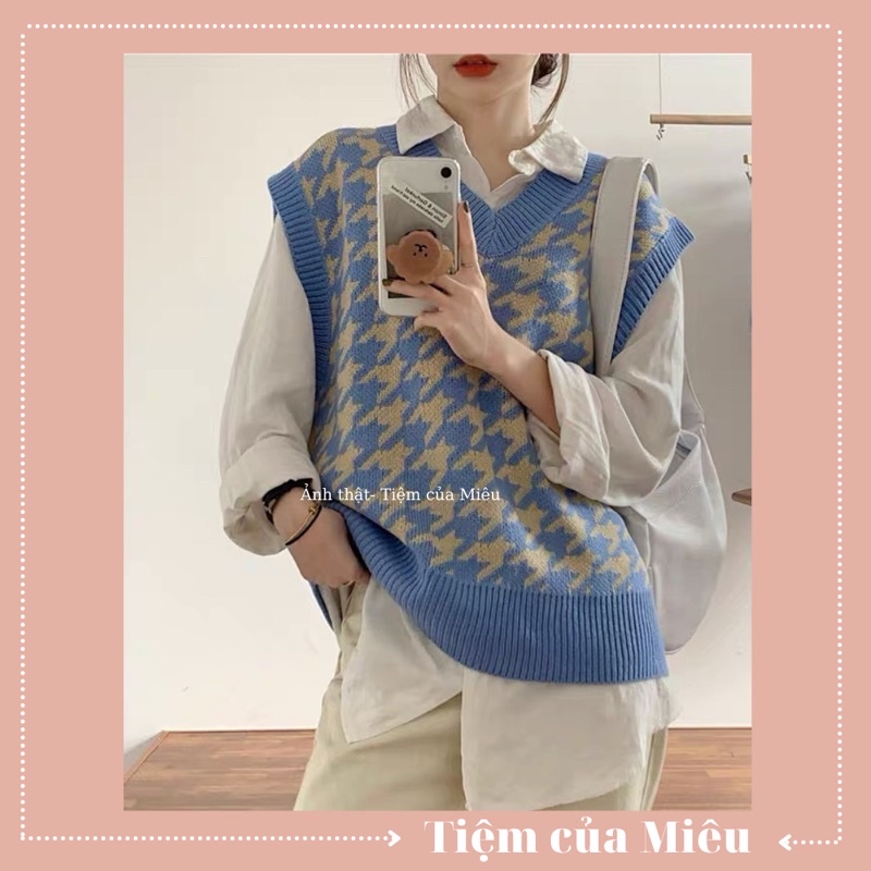 [Mã FAMARAL2 giảm 10K đơn 50K] Áo ghile thổ cẩm kẻ ô ziczac 3 lỗ Tiệm của Miêu | BigBuy360 - bigbuy360.vn