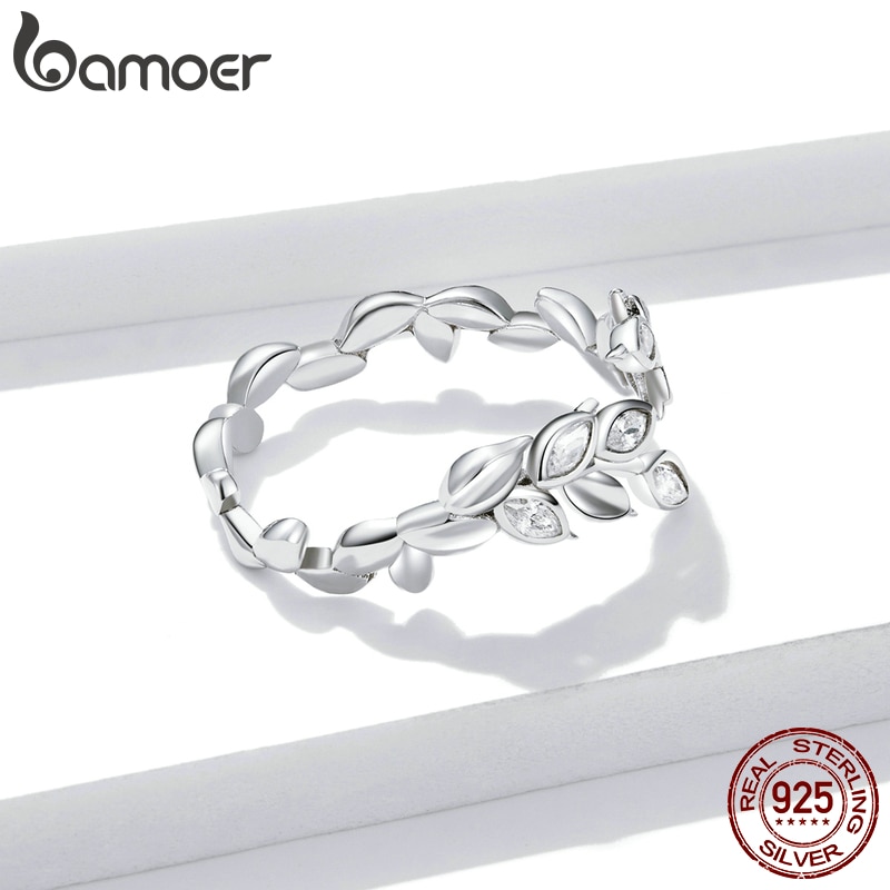 Nhẫn Bamoer Bạc 925 sáng bóng không gây dị ứng thời trang cho nữ