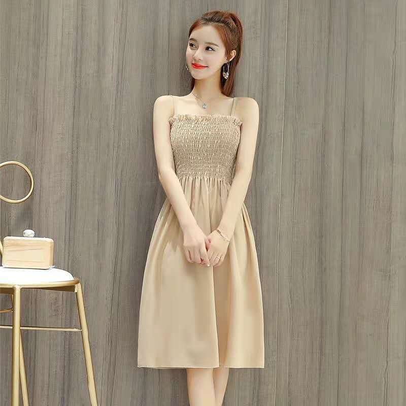 Váy nữ Váy đầm hoa Váy dáng ôm A-Line Ống trên cùng Váy không tay Chiều dài giữa không lưng Váy không tay Váy nữ