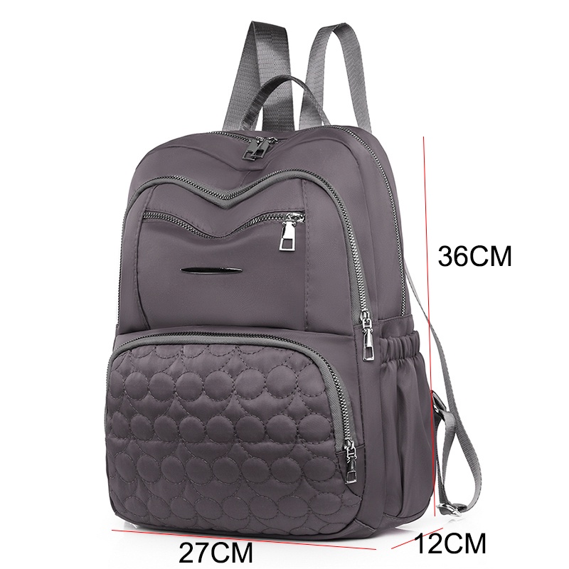 Ba Lô Vải Oxford Thêu Đường Chỉ Kim Cương Cỡ Lớn Cho Nữ Sinh