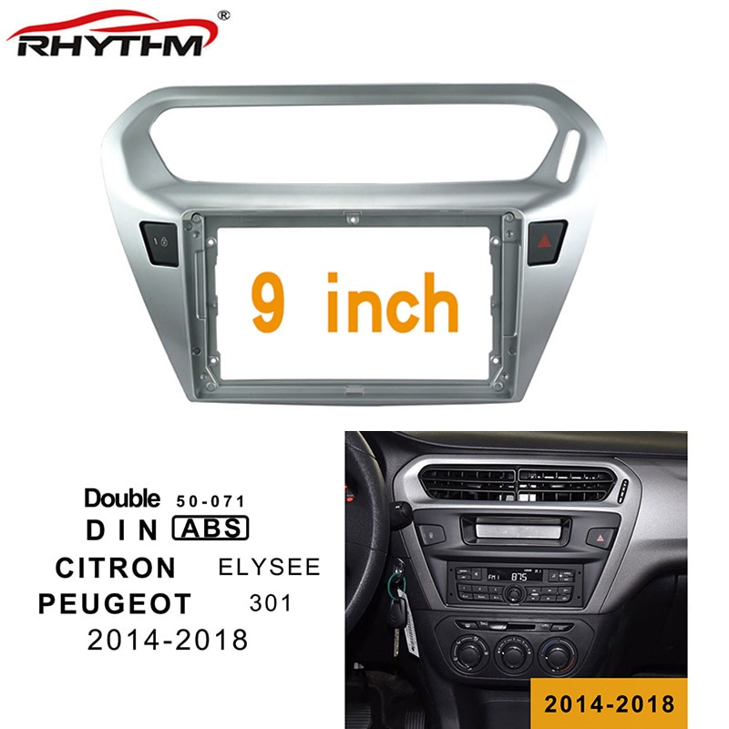 PEUGEOT Khung Viền Màn Hình Dvd 9 Inch 2din Cho Citroen Slysee 2014-2018