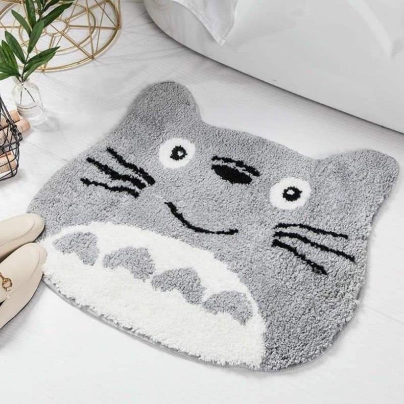 Thảm lau chân 3D hình thú, Thảm chùi chân lông cừu siêu xinh thấm hút nước tốt, mặt sau chống trơn trượt