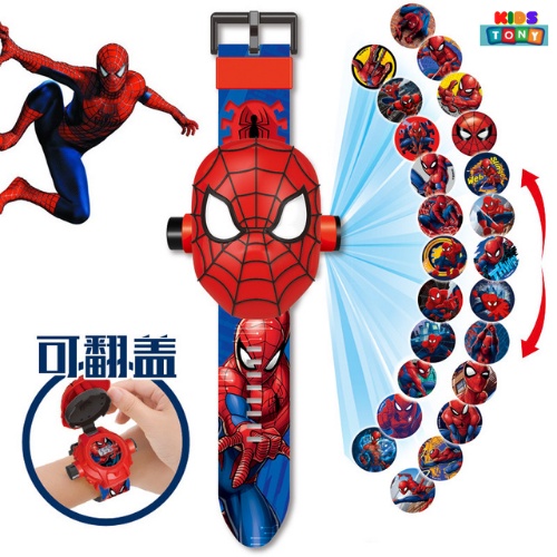 Đồng hồ chiếu hình 3d hoạt hình siêu nhân siêu ngầu, đồ chơi chiếu hình vui nhộn cho bé Tony kids