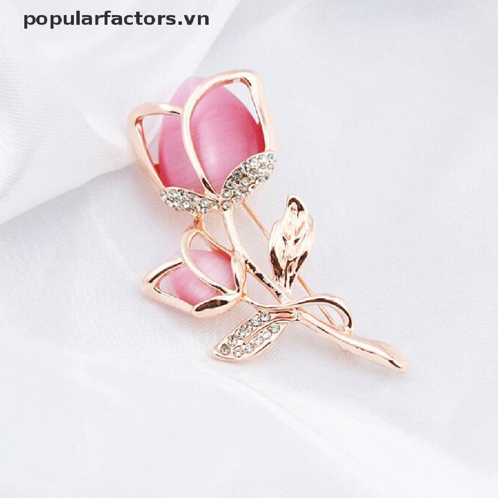 [Phổ Biến] Ghim Cài Áo Hình Hoa Hồng Màu Hồng Thời Trang [VN]