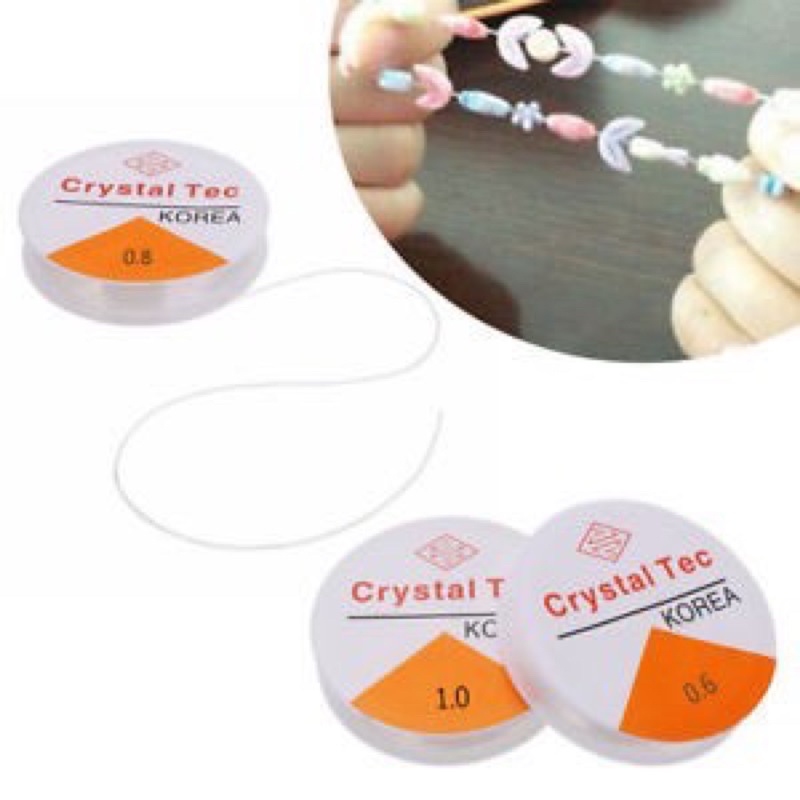 Cước thun xỏ vòng hạt, dây xâu vòng handmade  co giãn, trong suốt, dây gân làm phong thủy, tattoo choker
