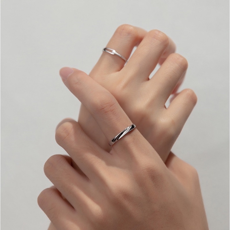 Nhẫn cặp| Nhẫn đôi tình yêu 100% bạc S925-Blackmeo