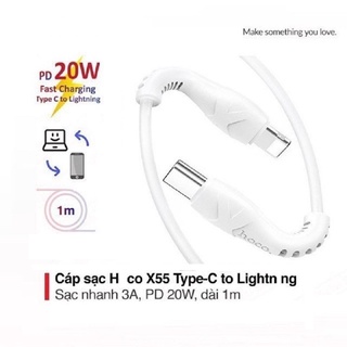 Cáp sạc lph0ne 12 series pd 20w hc x55 type-c to llghtnlng cho lph0ne/lpad,sạc nhanh 3a-bb.case