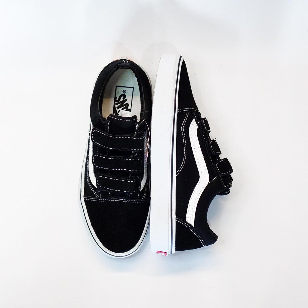 Giày Thể Thao Vans Old Skool V Vải Canvas Màu Trắng Đen Thời Trang