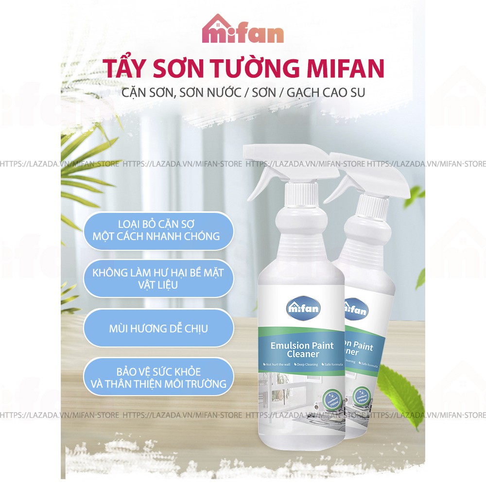 Bình Xịt Tẩy Sơn Nước Cao Cấp MIFAN 750ml - Làm Sạch Nhanh Vết Sơn Cứng Đầu Trên Tường, Sàn, Cửa - Hiệu Quả 99,9%