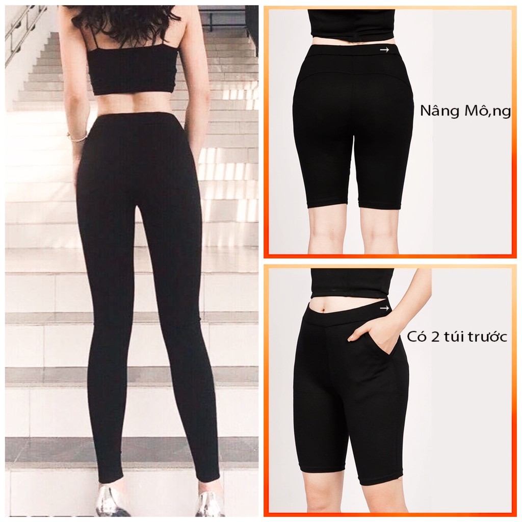 Quần legging nữ ngố,dài cạp cao xuất Hàn nâng mông tôn dáng
