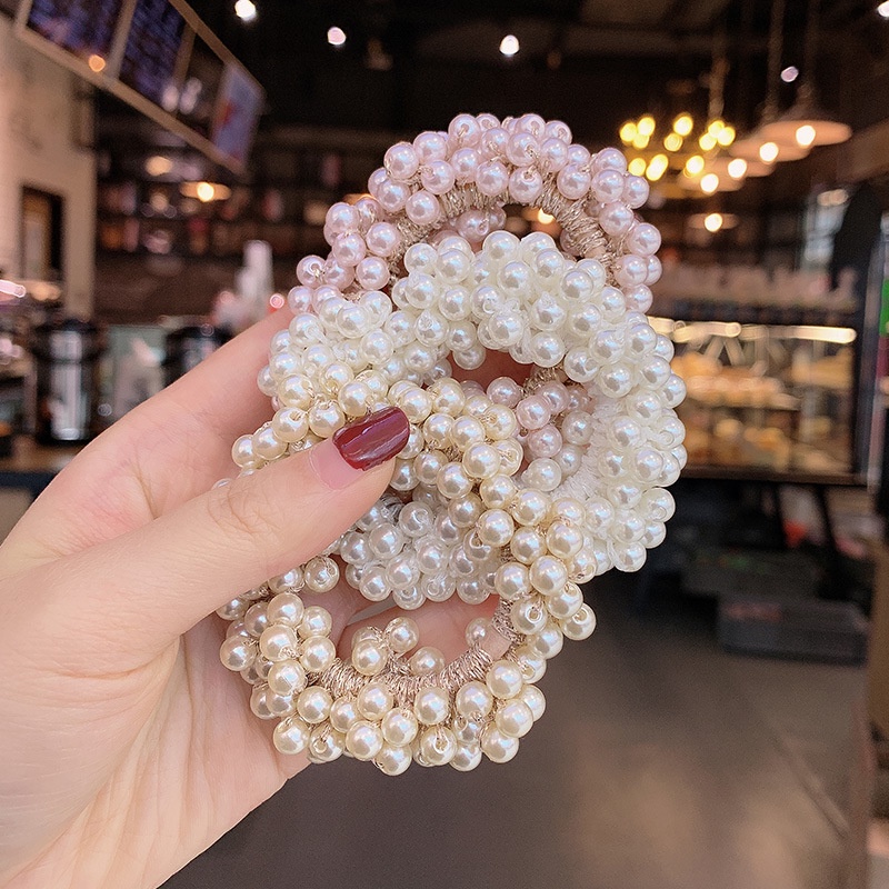 Dây Buộc Tóc Cao Su Đính Hạt Ngọc Trai Thời Trang Cho Nữ
