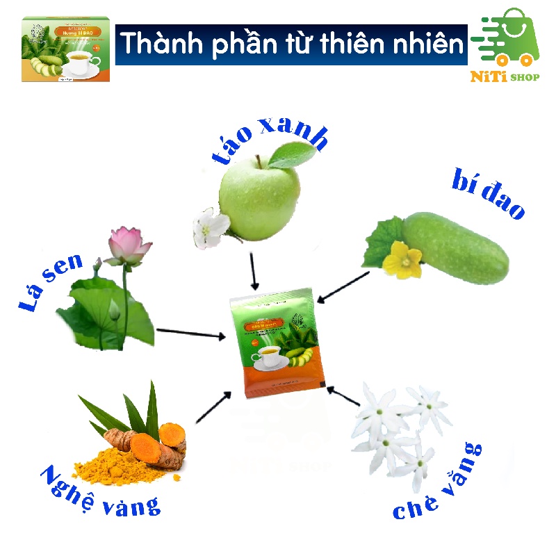 Trà giảm cân bí đao detox NiTishop bí đao giảm cân nhanh Thiên Long